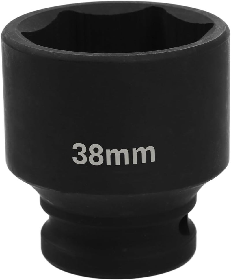 SUNKOO 1/2 Inch Drive 38mm Deep Impact Socket, CR-MO 6 Point Heavy Duty Metric Axle Nut Socket for Easy Removal of Axle and Wheel Hub Nuts - Image 1
